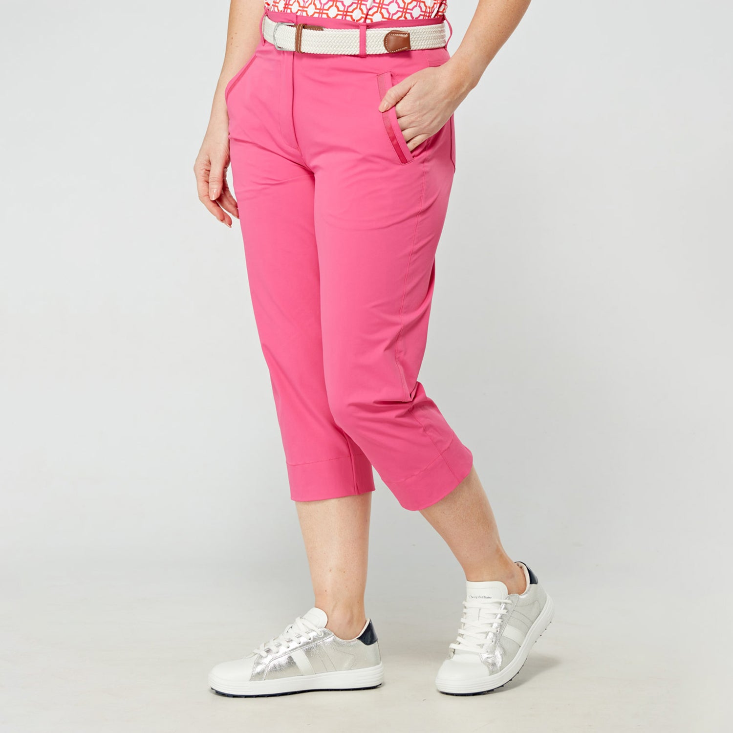 Swing Out Sister Ladies Lush Pink Dri-Fit Soft-Stretch Capris