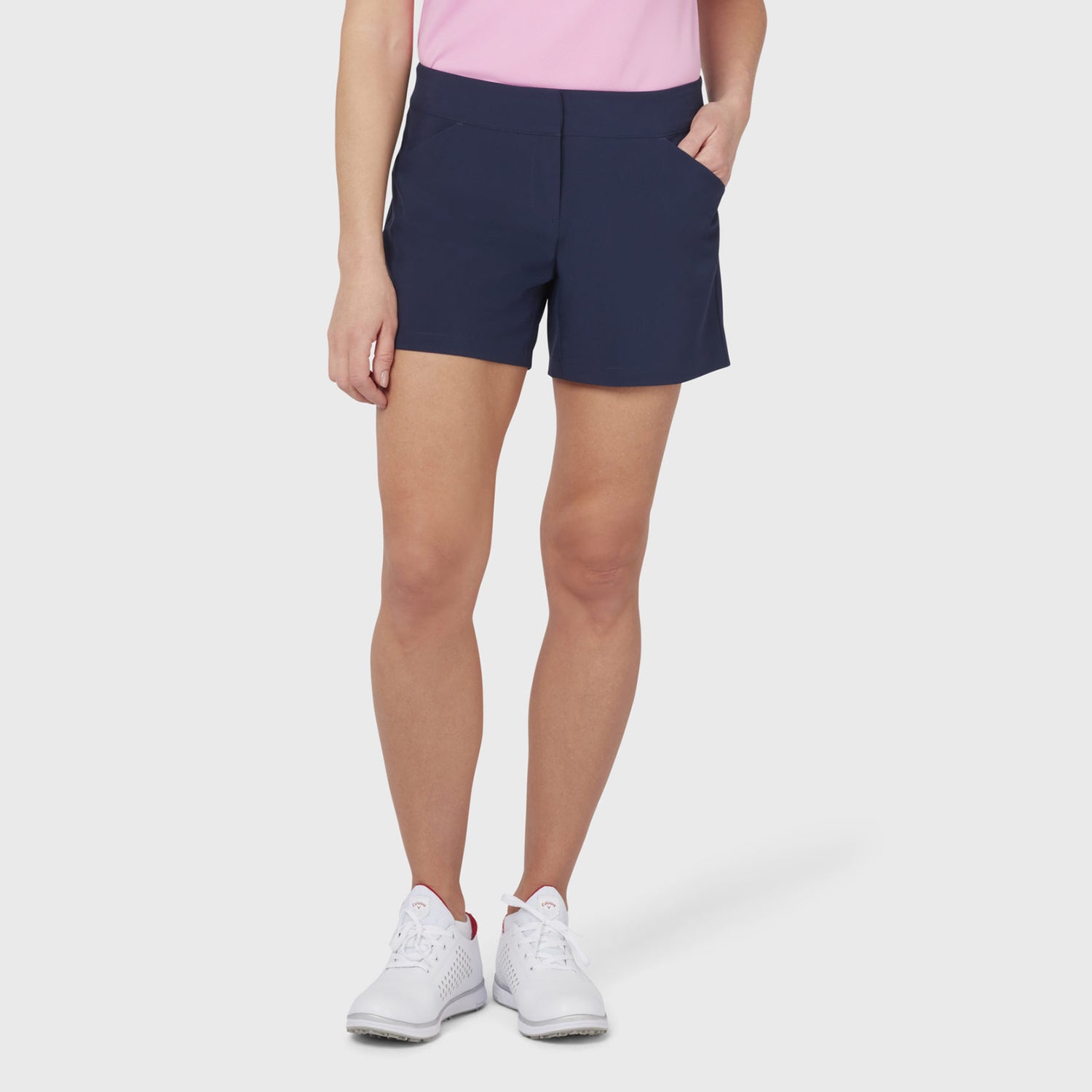 Callaway Ladies Woven Short Shorts With Truesculpt in Peacoat GolfGarb