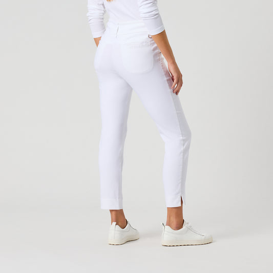 Daily Sports Ladies Pull-On 7/8 Trousers with Super-Stretch Finish in White