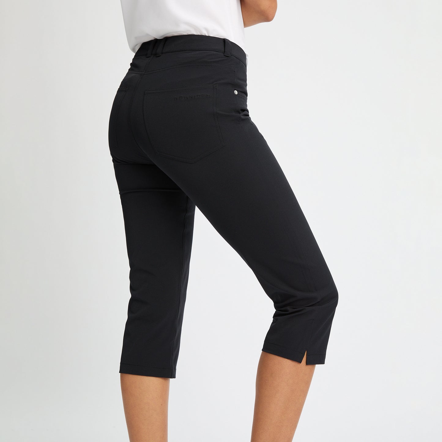 Rohnisch Ladies Black Lightweight Golf Capris