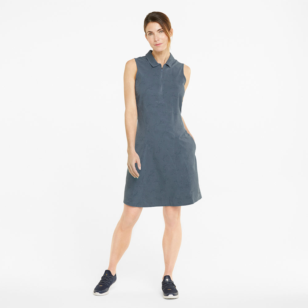 Puma Ladies Bouquet Sleeveless Golf Dress in Evening Sky & Navy Blazer