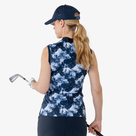 Galvin Green Ladies Sleeveless Golf Polo in Navy with Smart V-Neck