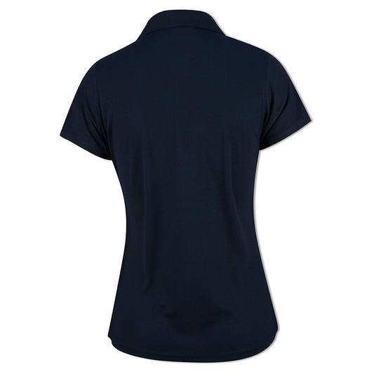 Glenmuir Ladies Navy Short Sleeve Pique Polo - Classic Golf Style with Stretch Comfort