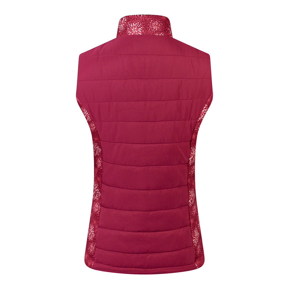 Pure Golf Ladies Patterned Gilet in Garnet Berry - Last One Small Only Left
