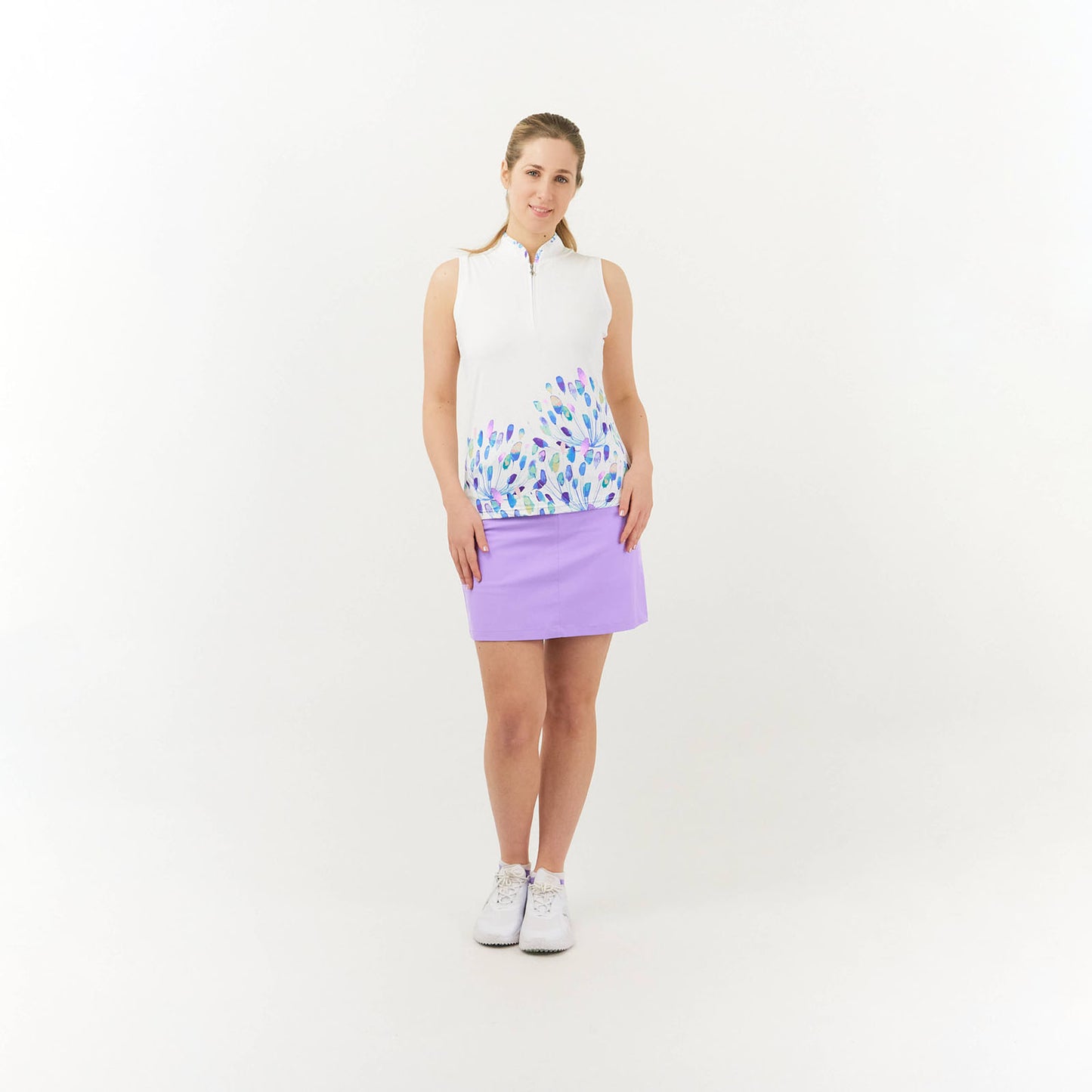 Pure Sleeveless Polo with Opal Wish Statement Print