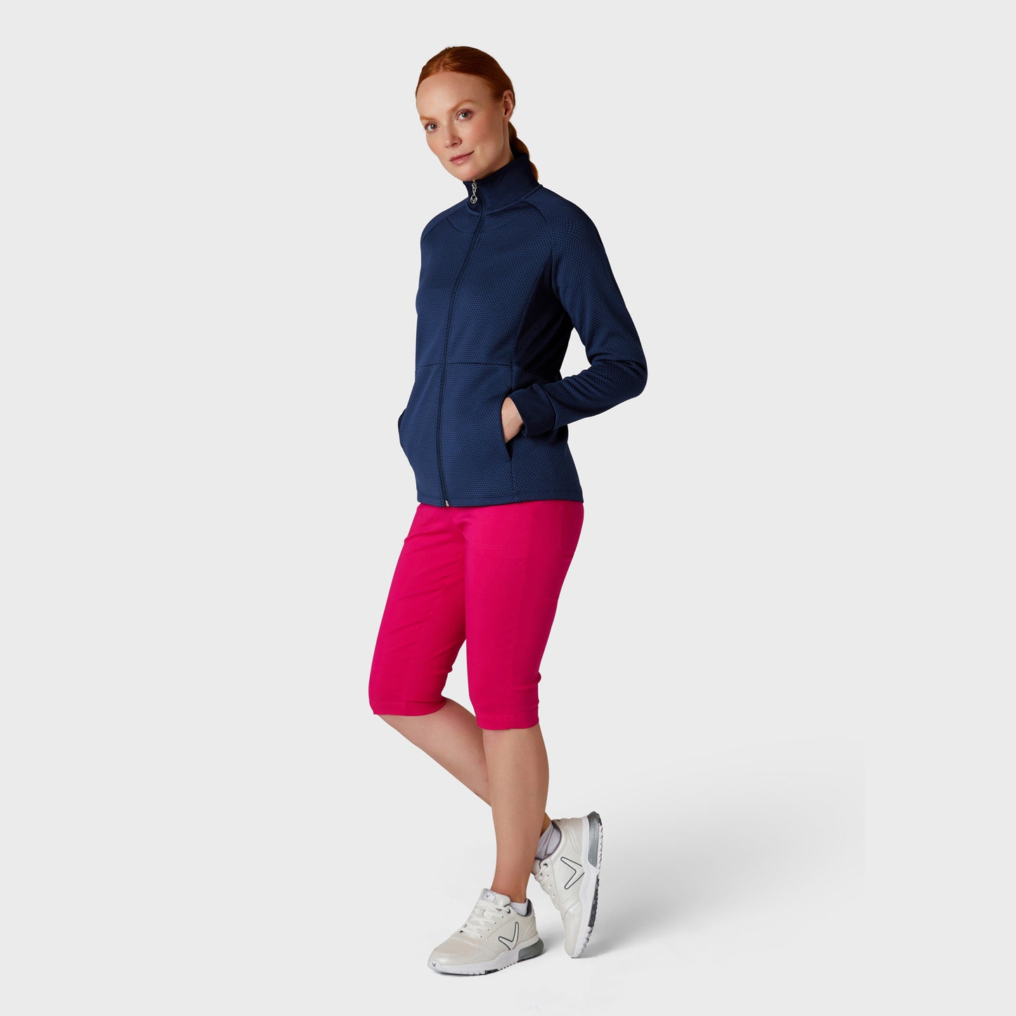 Callaway Ladies Hexagon Lightweight Fleece Golf Jacket