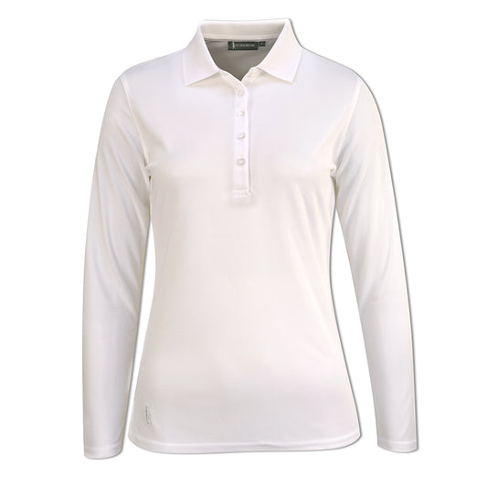 Glenmuir Ladies Long Sleeve Pique Knit Polo for Breathable Comfort with Timeless Appeal