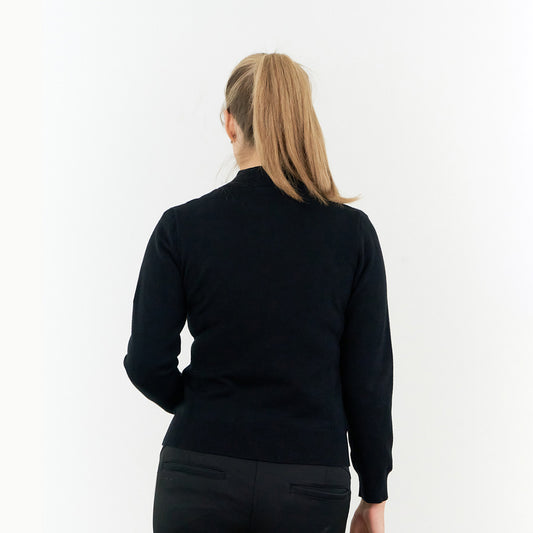 Pure Ladies Full Zip Lined Sweater in Black - Last One XL Only Left