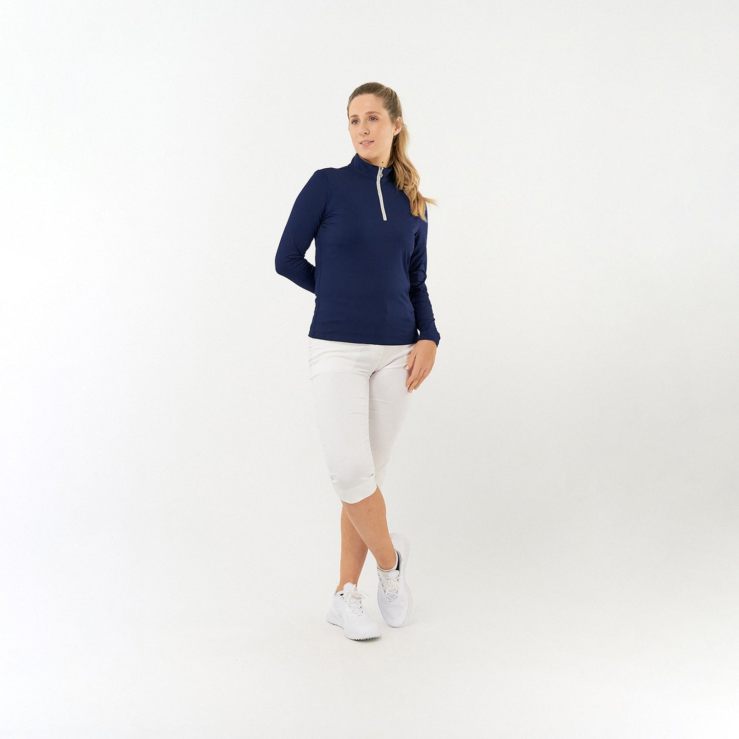 Pure Golf Ladies Stretch Capri in White