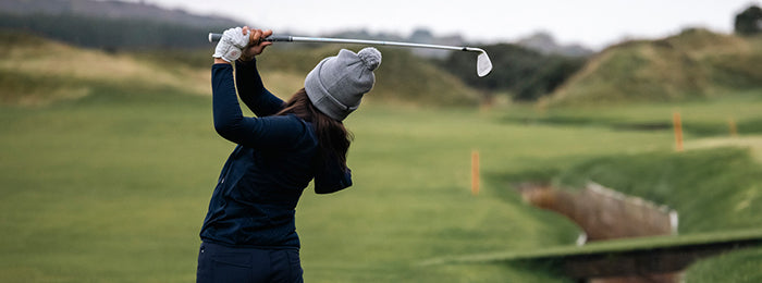 Hooded golf tops and jackets for women