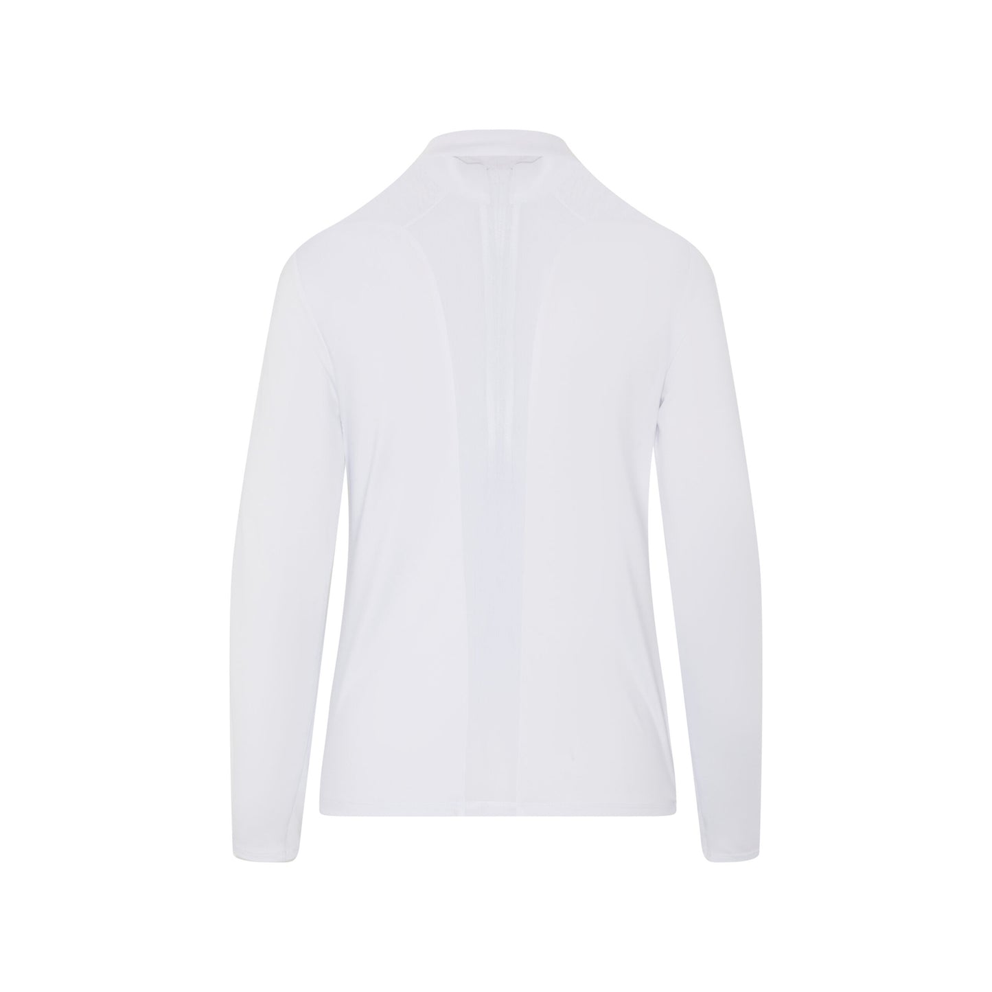 Original Penguin Women's Zip-Neck Top with Mesh Panels in Bright White