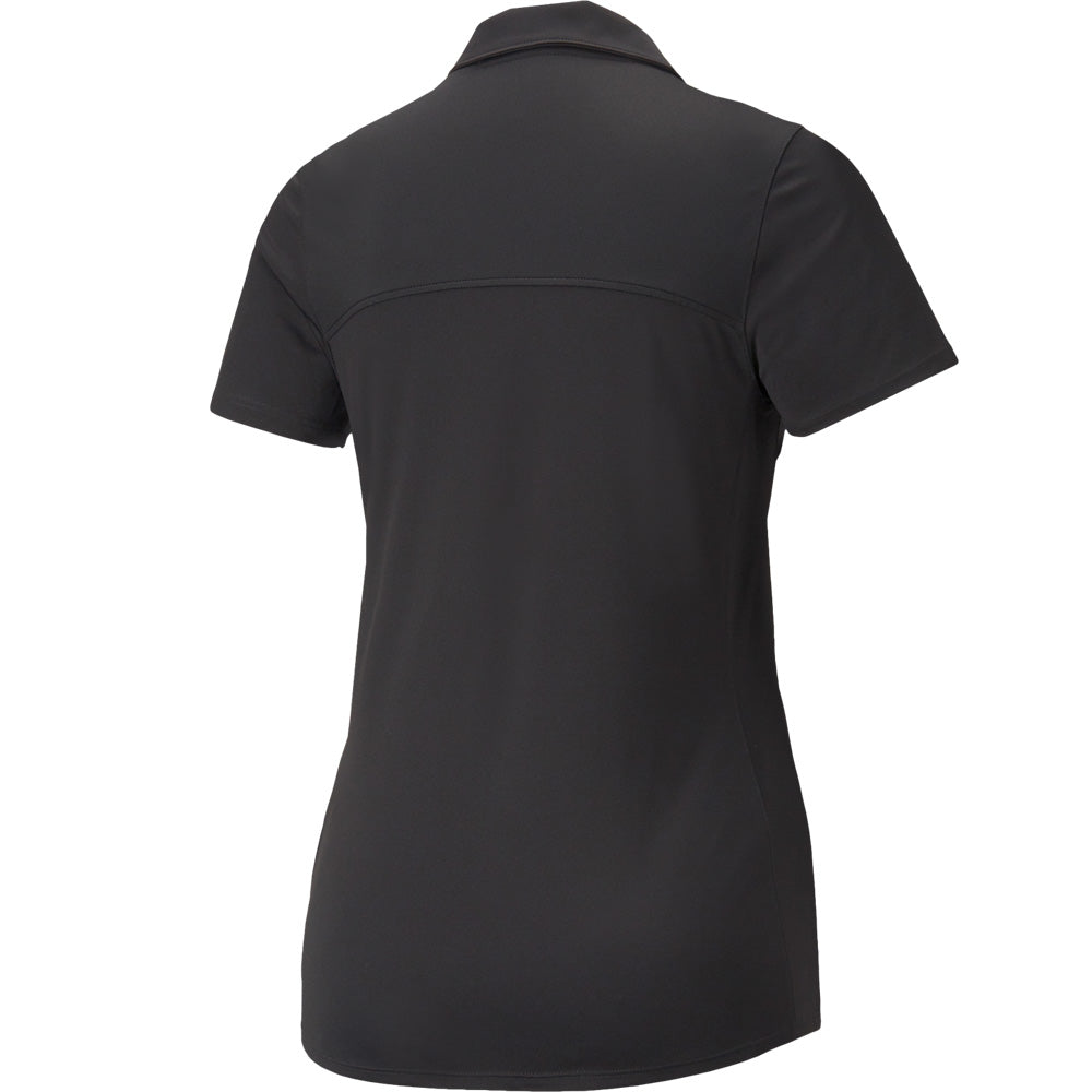 Puma Ladies Black Short Sleeve Golf Polo - Last One XS Only Left