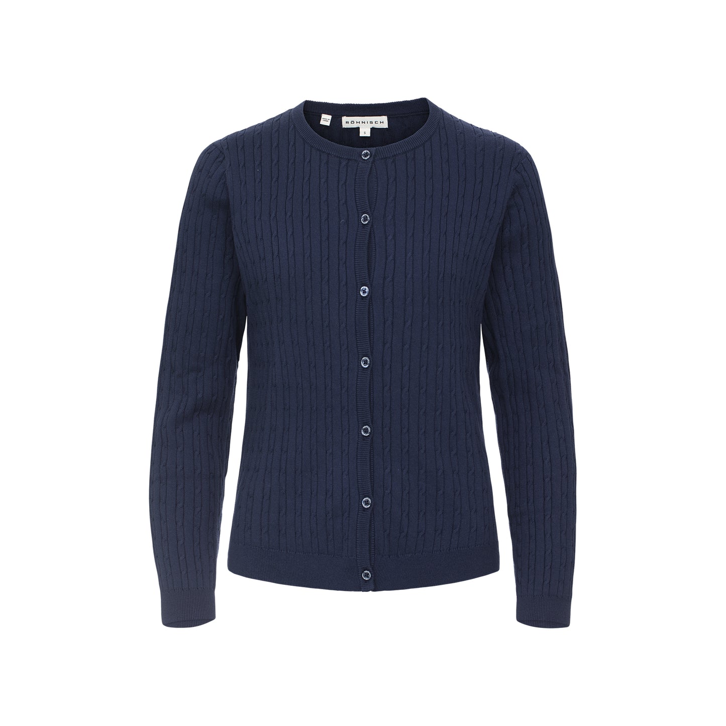Rohnisch Ladies Navy Cardigan - Luxurious Cotton-Rich Comfort & Elegant Layering for the Course & Beyond