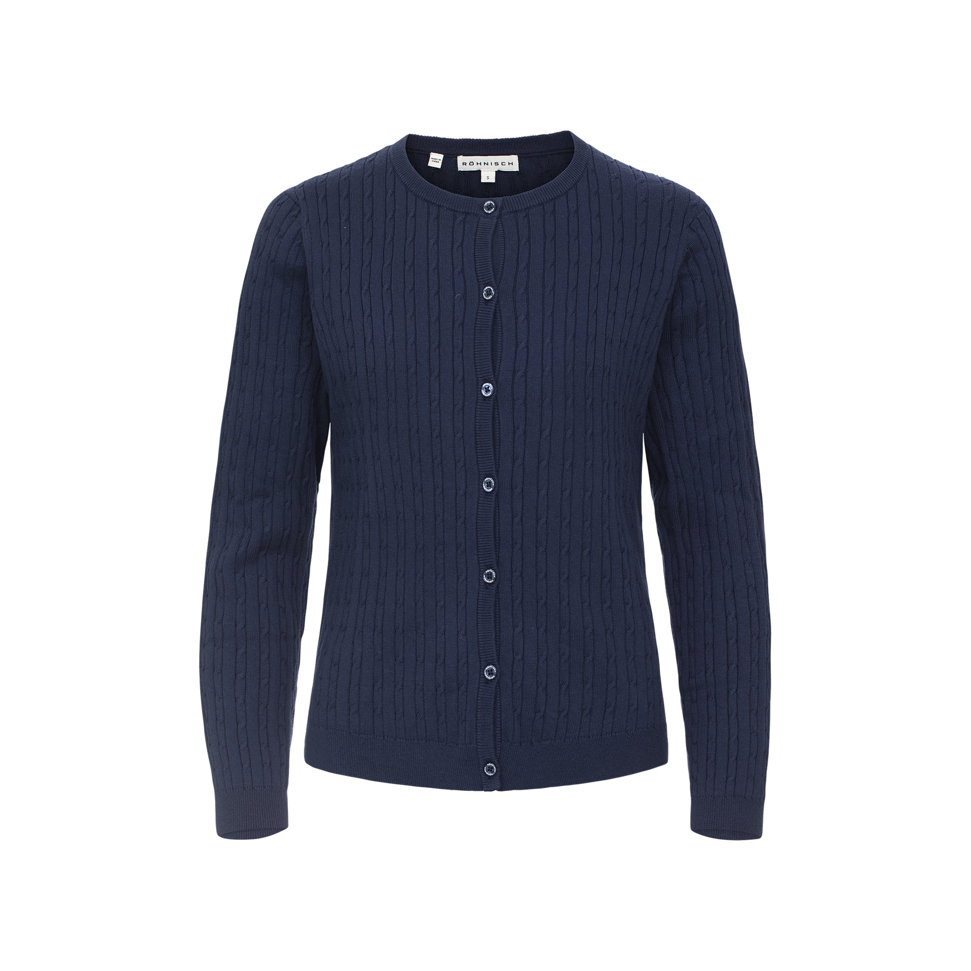 Rohnisch Ladies Navy Cardigan - Luxurious Cotton-Rich Comfort & Elegant Layering for the Course & Beyond