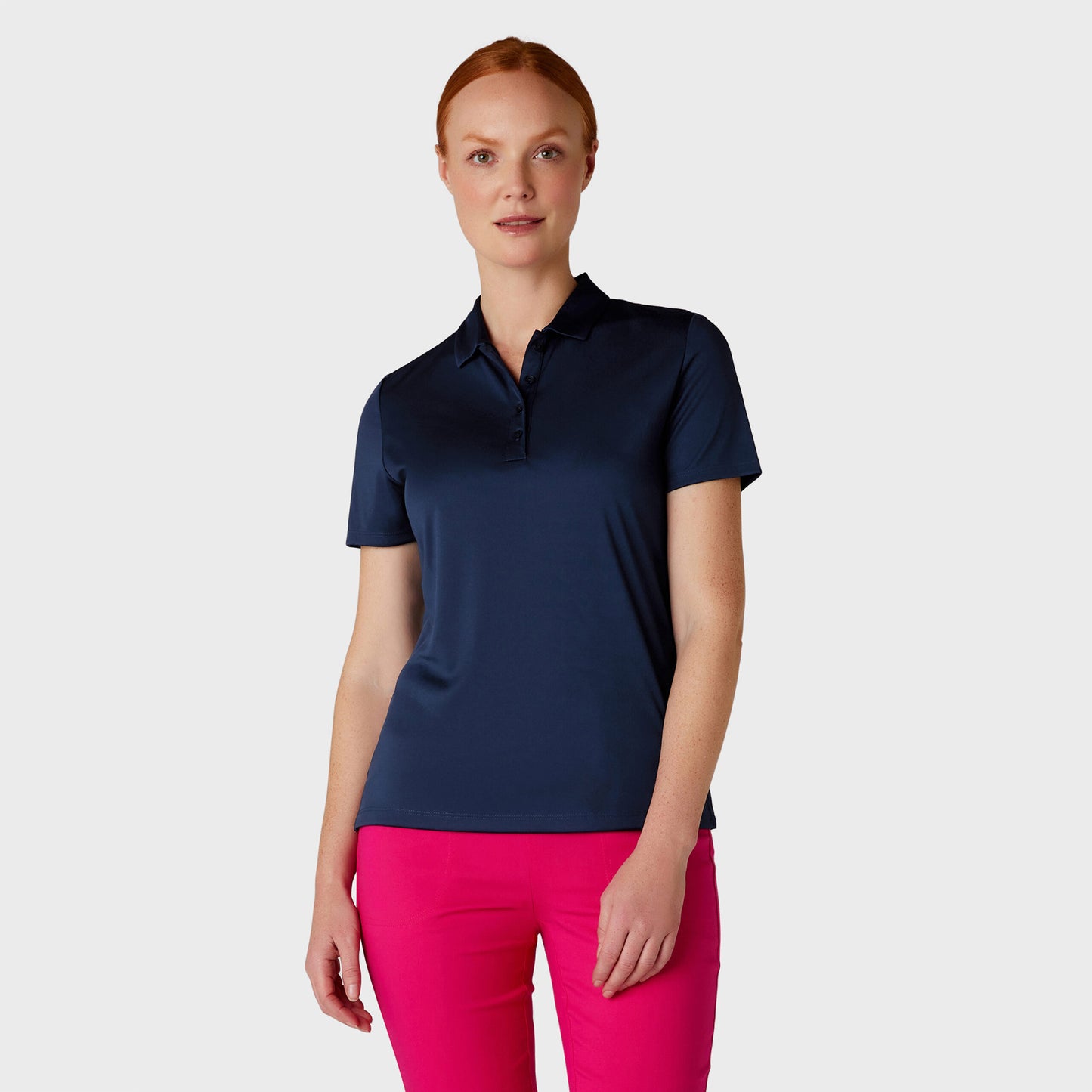 Callaway Ladies Peacoat Navy Short Sleeve Polo with UV Block Protection