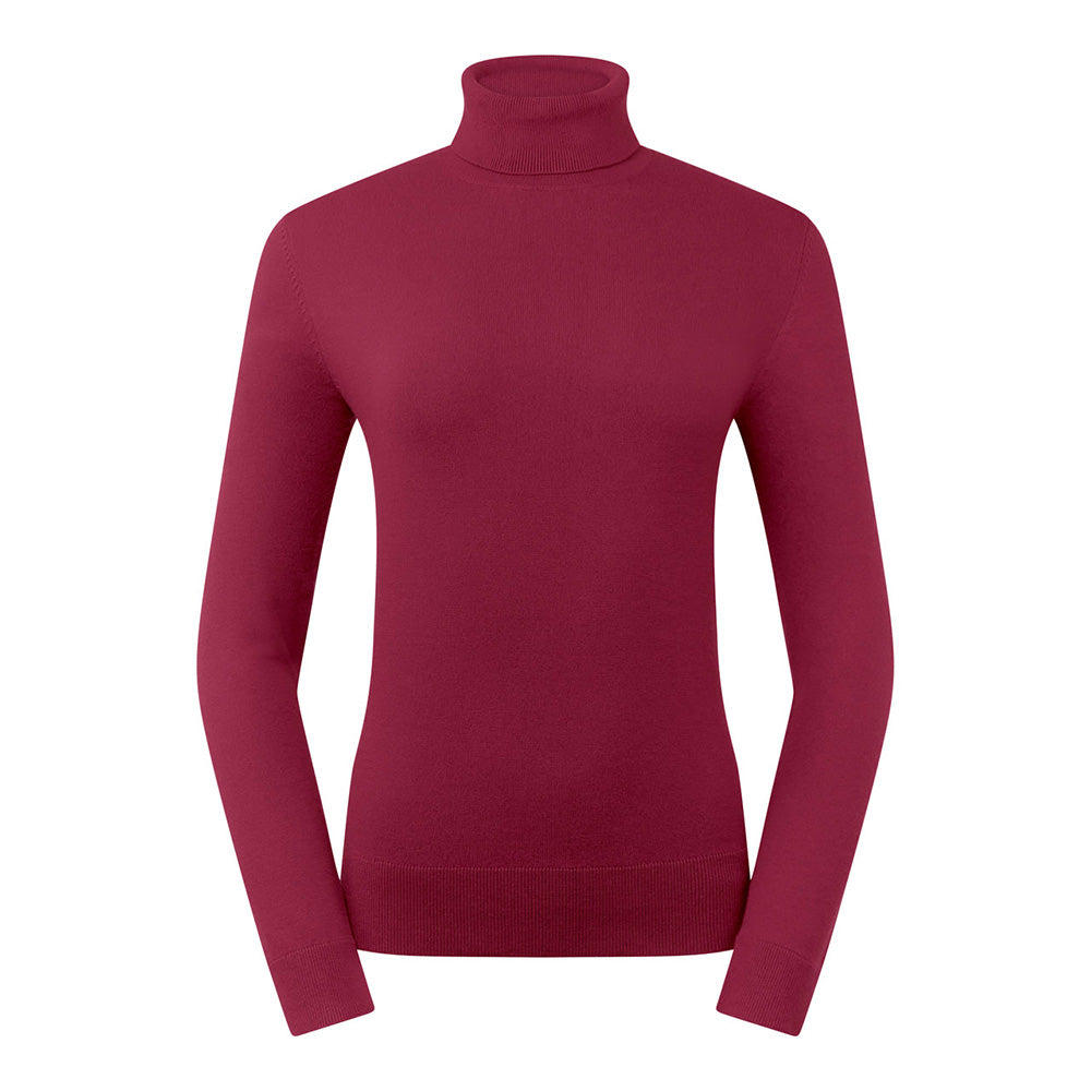 Pure Golf Ladies Classic Roll Neck in Garnet Berry