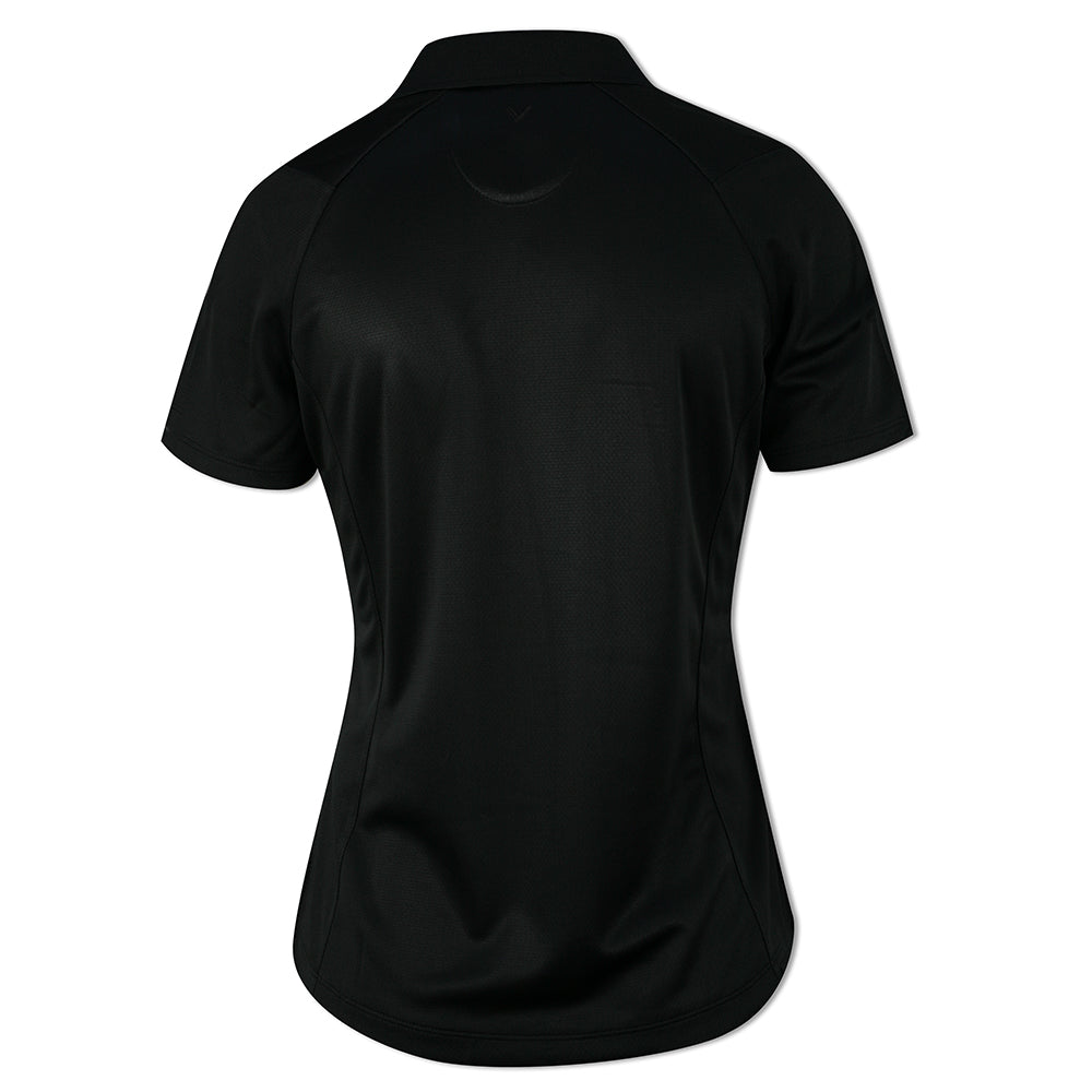 Callaway Ladies Short Sleeve Swing Tech Polo with Opti-Dri in Caviar Black