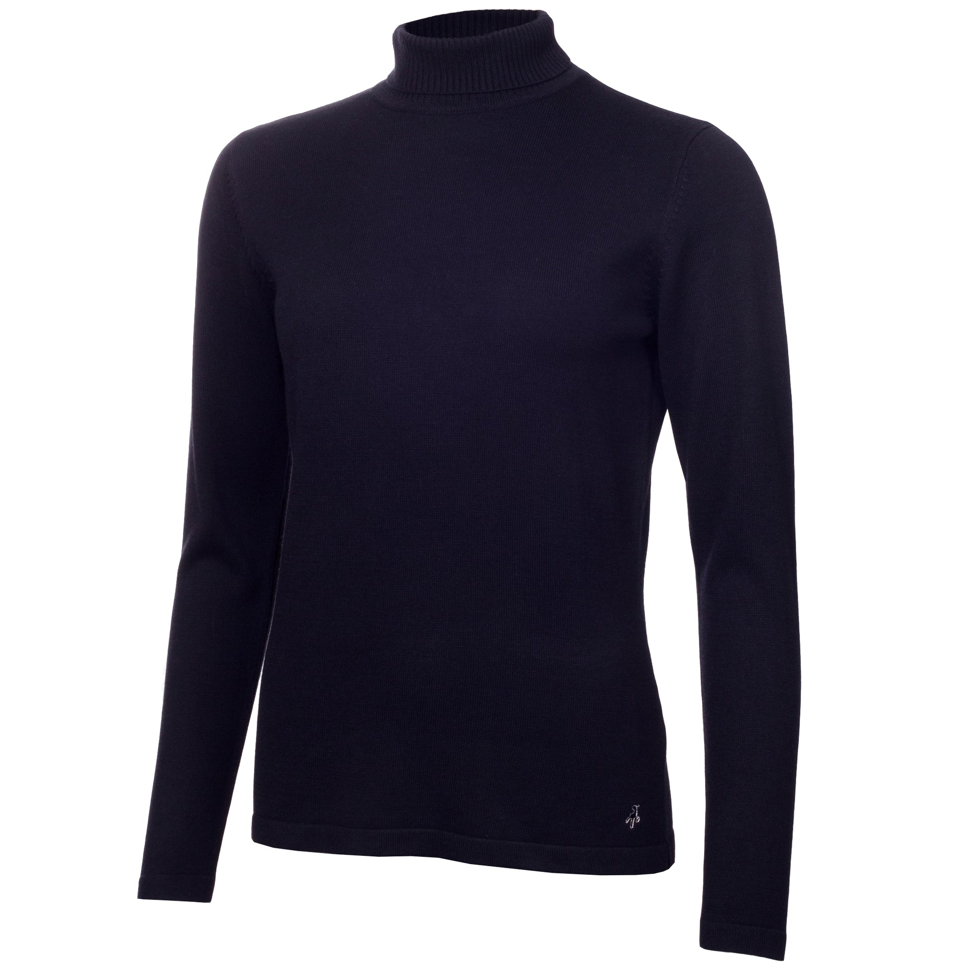 Green Lamb Ladies Cashmere Mix Roll Neck in Navy