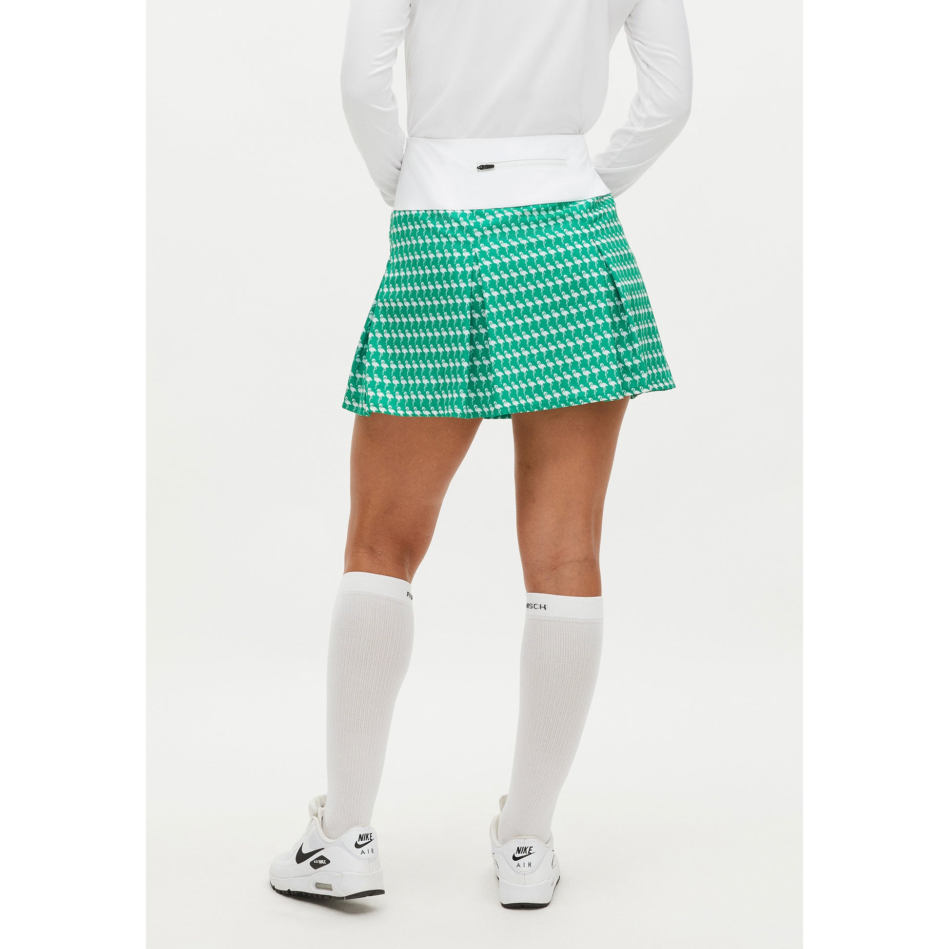 Rohnisch Ladies Flamingo Print Pull-On Pleated Golf Skort