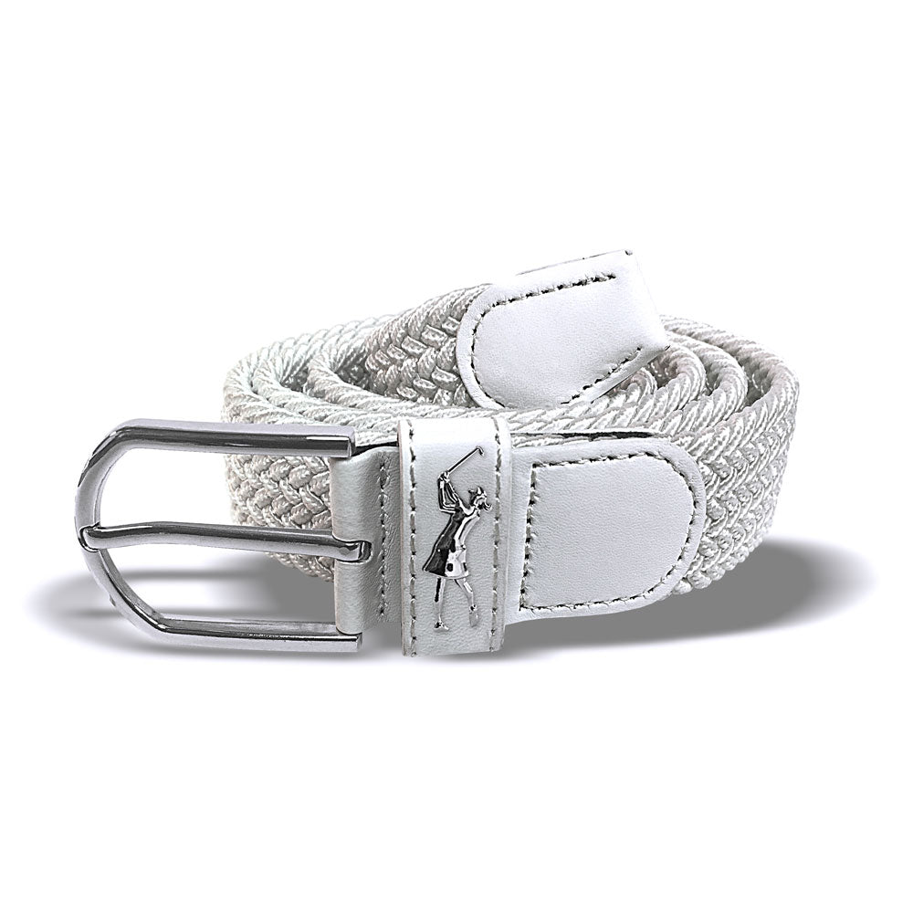 Surprizeshop Ladies Elasticated Braided Stretch Golf Belt in White