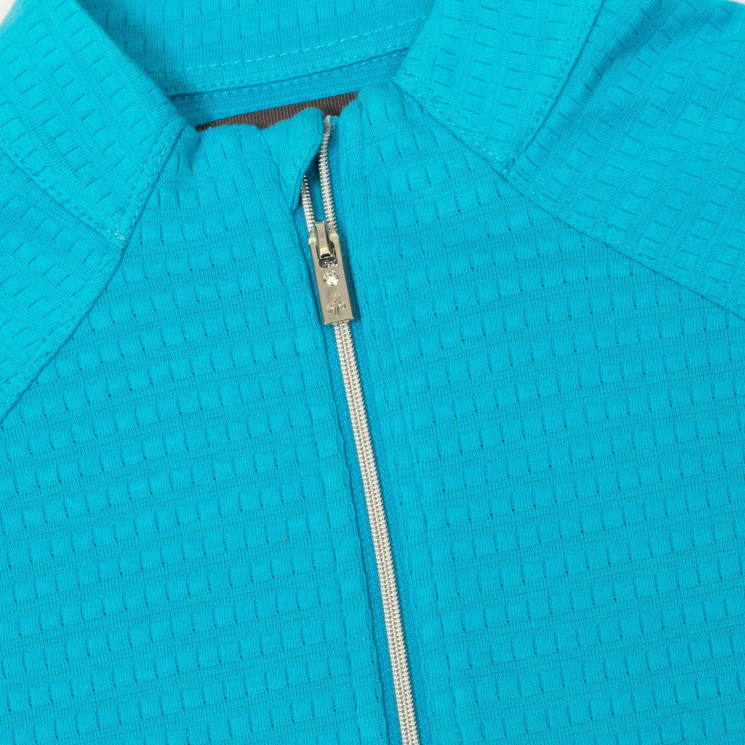 Green Lamb Ladies Zip Neck Top with Textured Finish