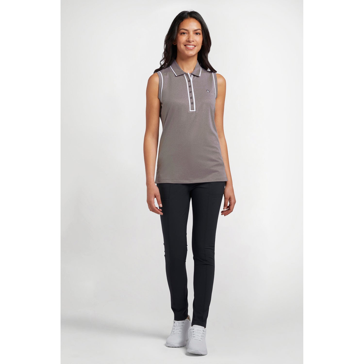 Original Penguin Ladies Sleeveless Polo in Ristretto