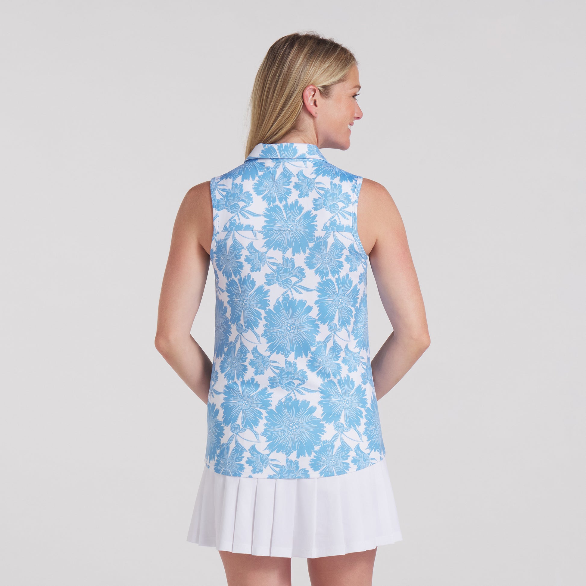 Puma Golf Ladies Cloudspun Botanical Print Sleeveless Polo