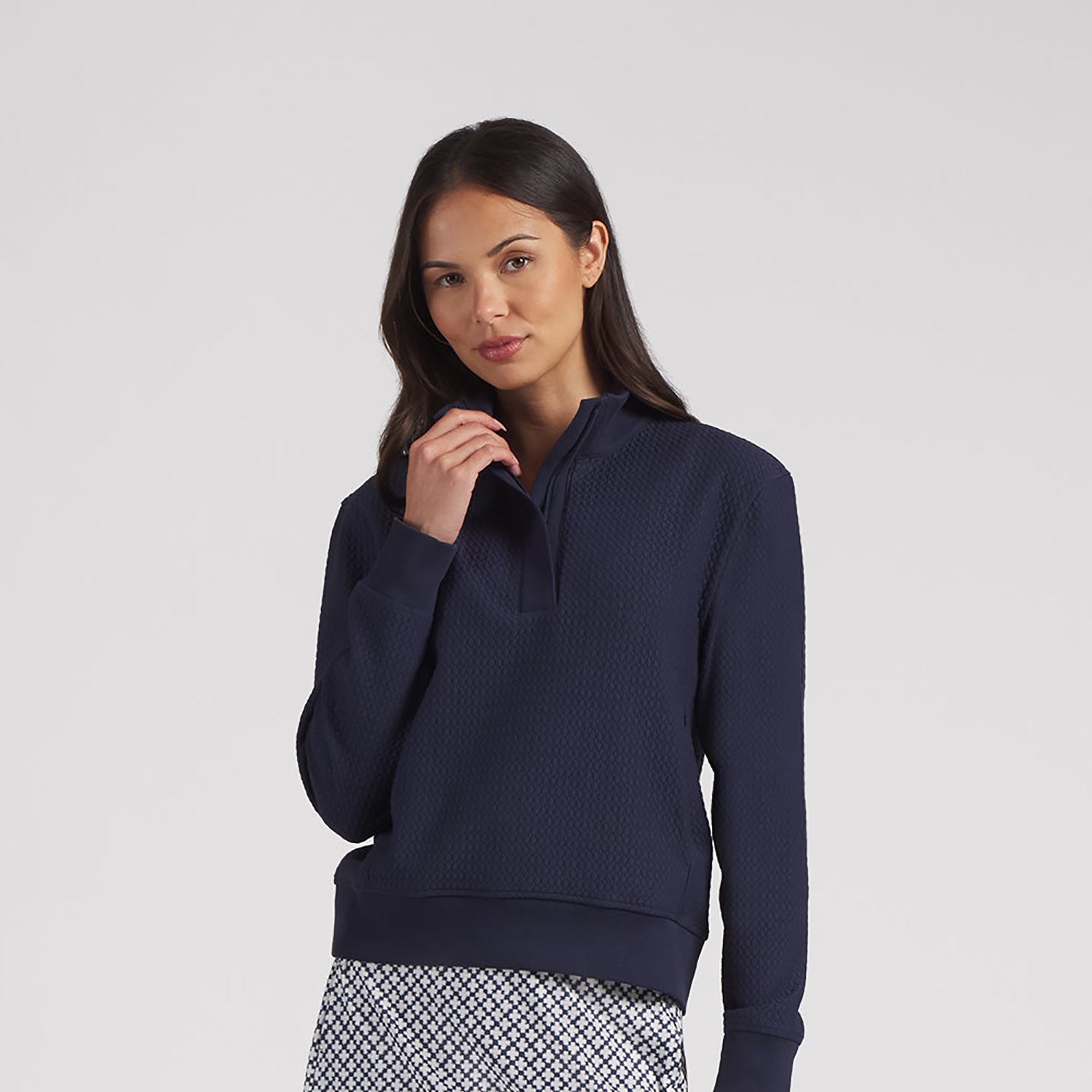 Puma Ladies Waffle Style 1/4 Zip in Navy - Enjoy Cosy Comfort for Cooler Days
