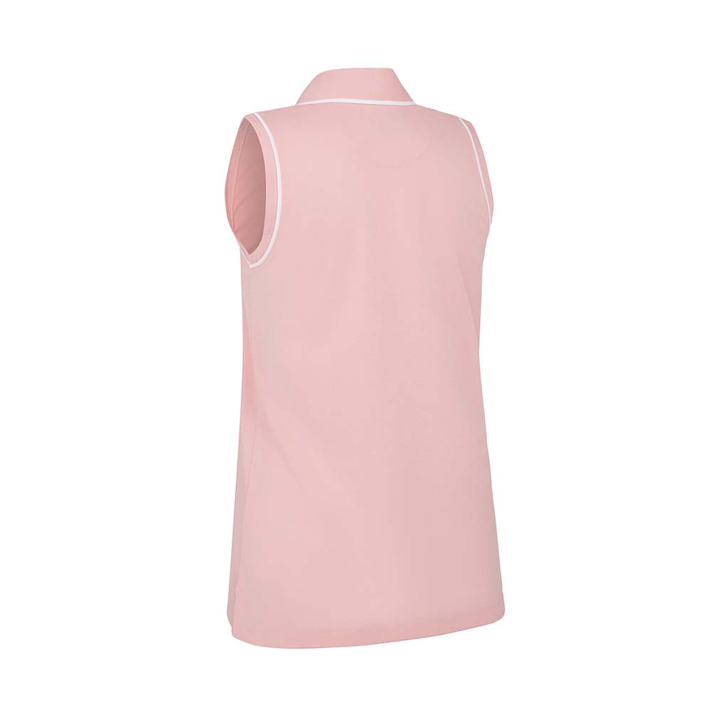 Original Penguin Ladies Piped Sleeveless Polo in Geranium Pink