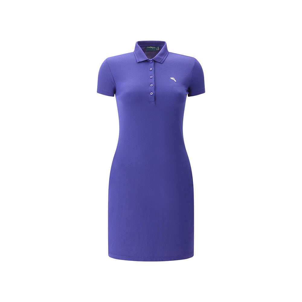 Chervo Ladies Pique Knit Classic Golf Dress in Calamaio Ink Blue