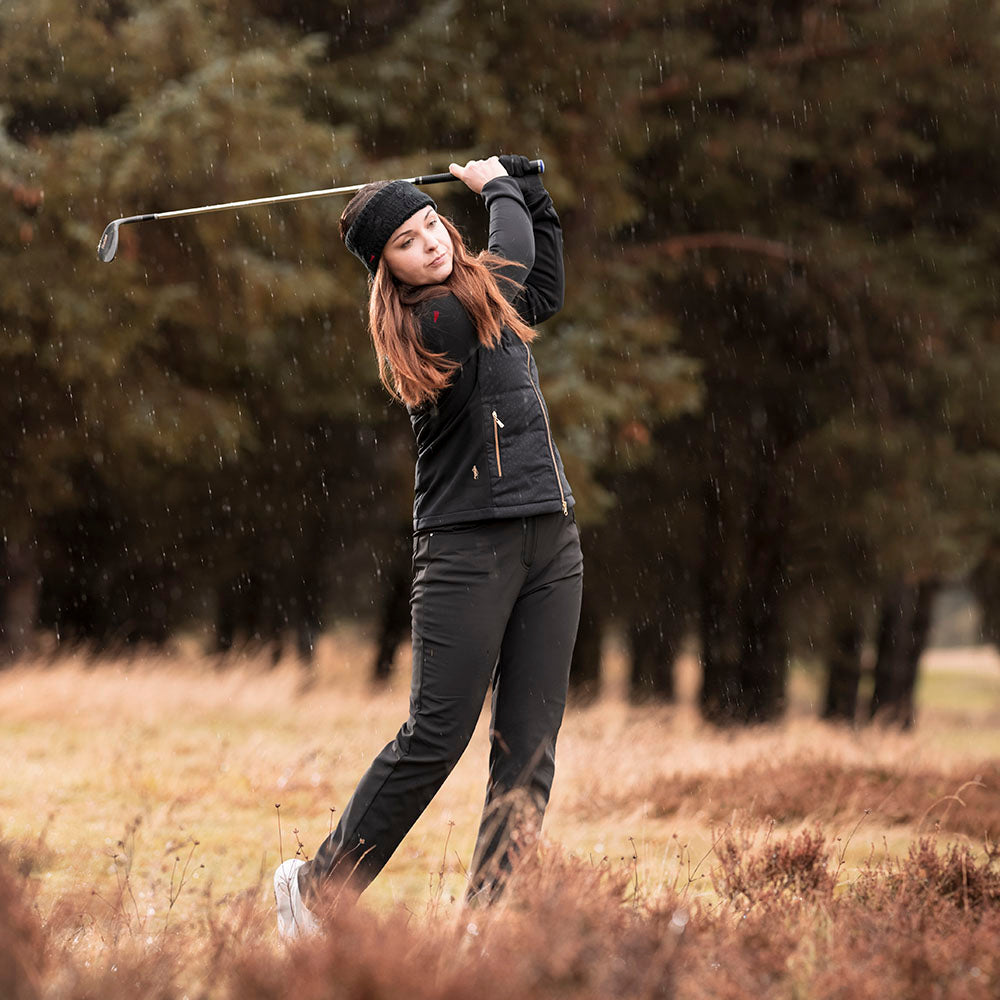 Glenmuir Ladies Water Repellent Hybrid Jacket in Black Animal Print