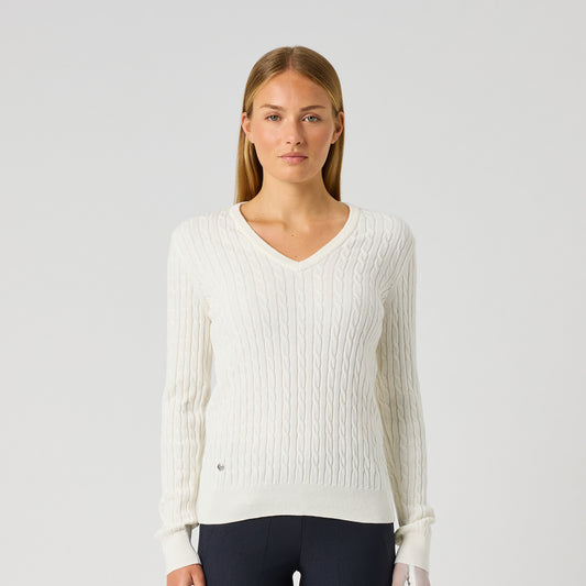 Daily Sports Ladies Cashmere Blend Cable Knit Sweater - Effortless Elegance