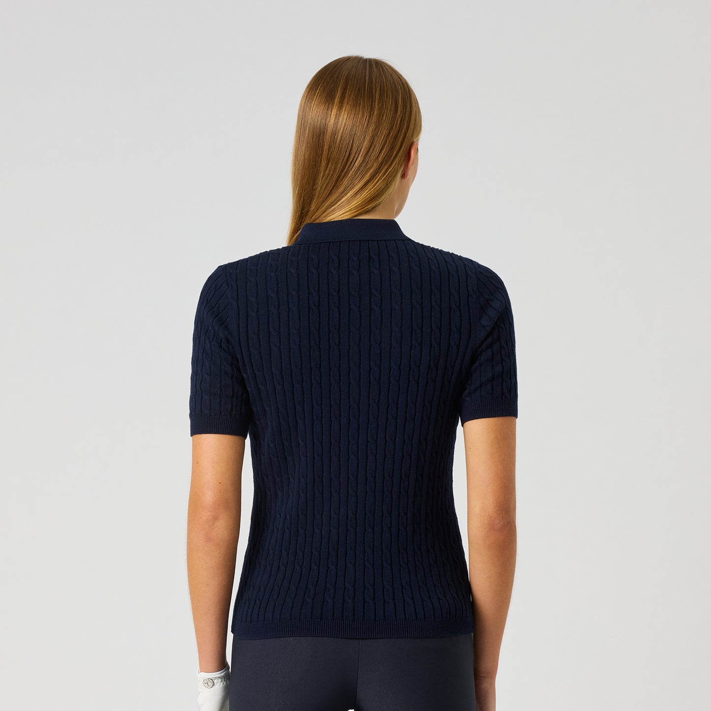 Daily Sport Ladies Cashmere Blend Navy Short Sleeve Polo - A Classic with a Luxe Twist