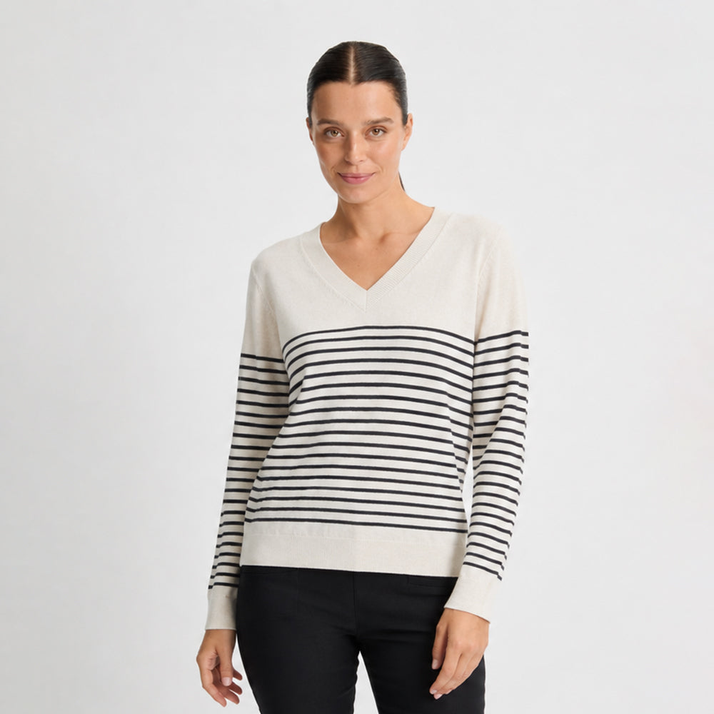 Rohnisch Ladies Luxurious Cotton-Rich Sweater for Classic Style, Effortlessly Refined