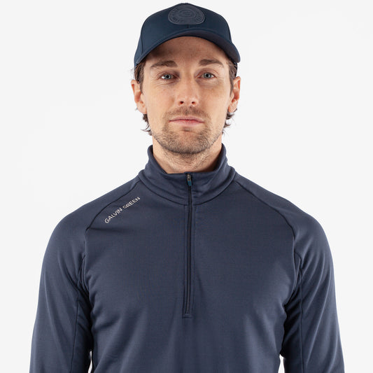 Galvin Green Mens Navy Zip-Neck Golf Top
