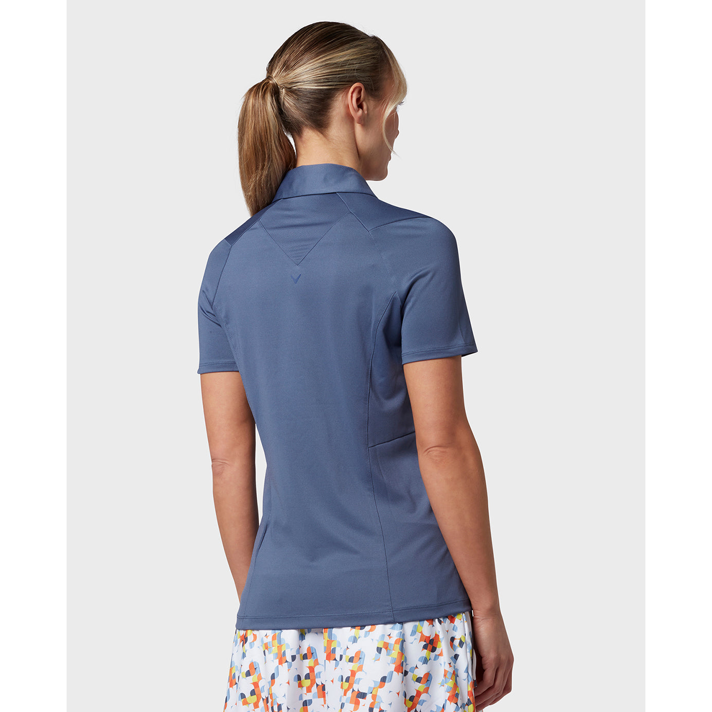 Callaway Ladies Short Sleeve Colorblock Golf Polo in Blue Indigo