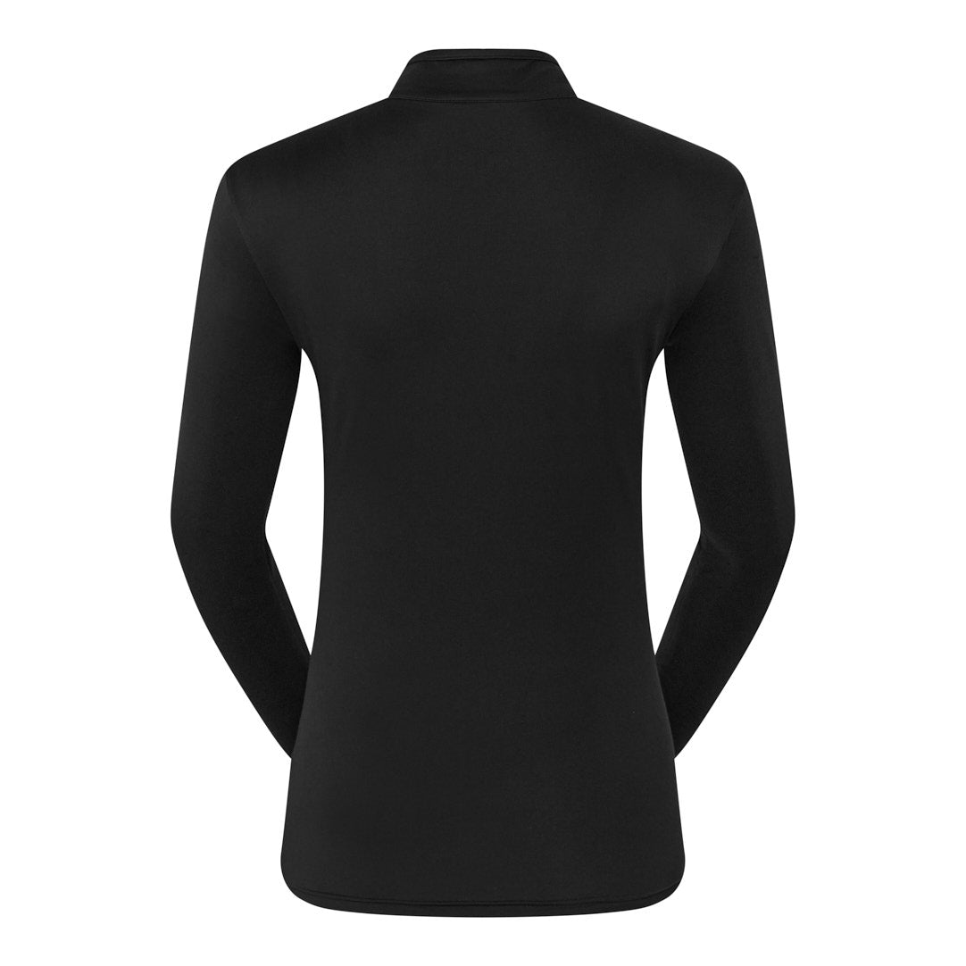 Pure Ladies Textured Long Sleeve Top in Black