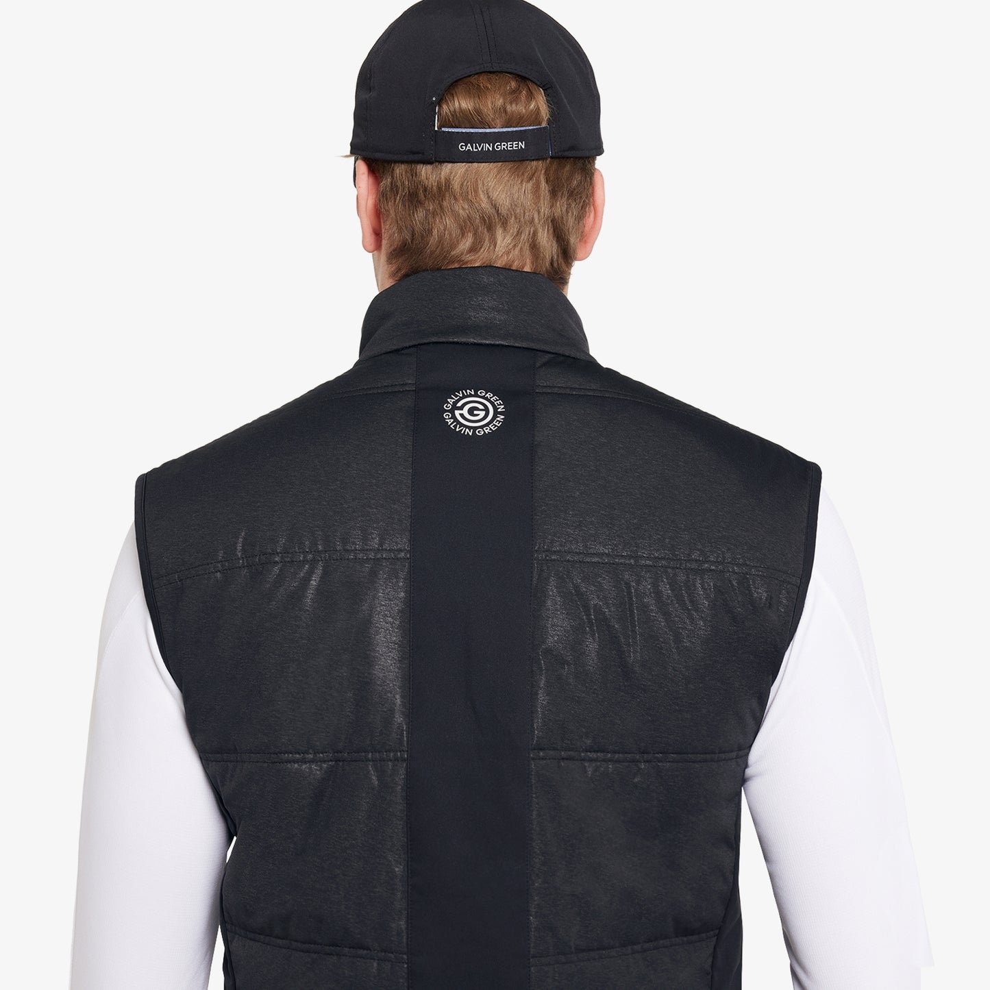 Galvin Green Mens Quilted Hybrid Gilet with Water Repellent Finish in Black