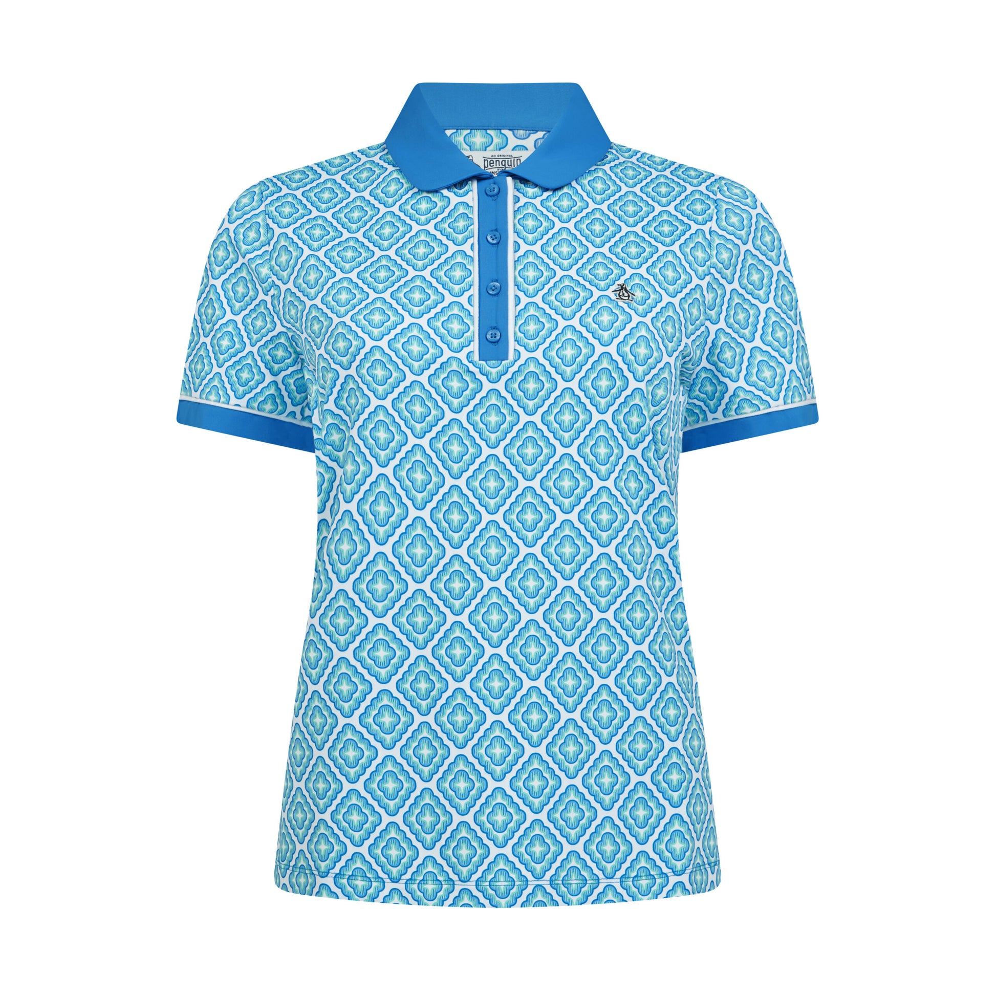 Original Penguin Ladies Short Sleeve Polo with Mosaic Print