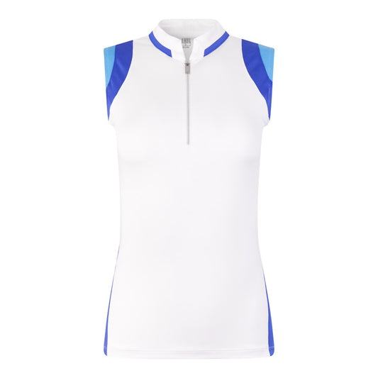 Tail Ladies Colourblock Sleeveless Golf Top In Mystic Blue