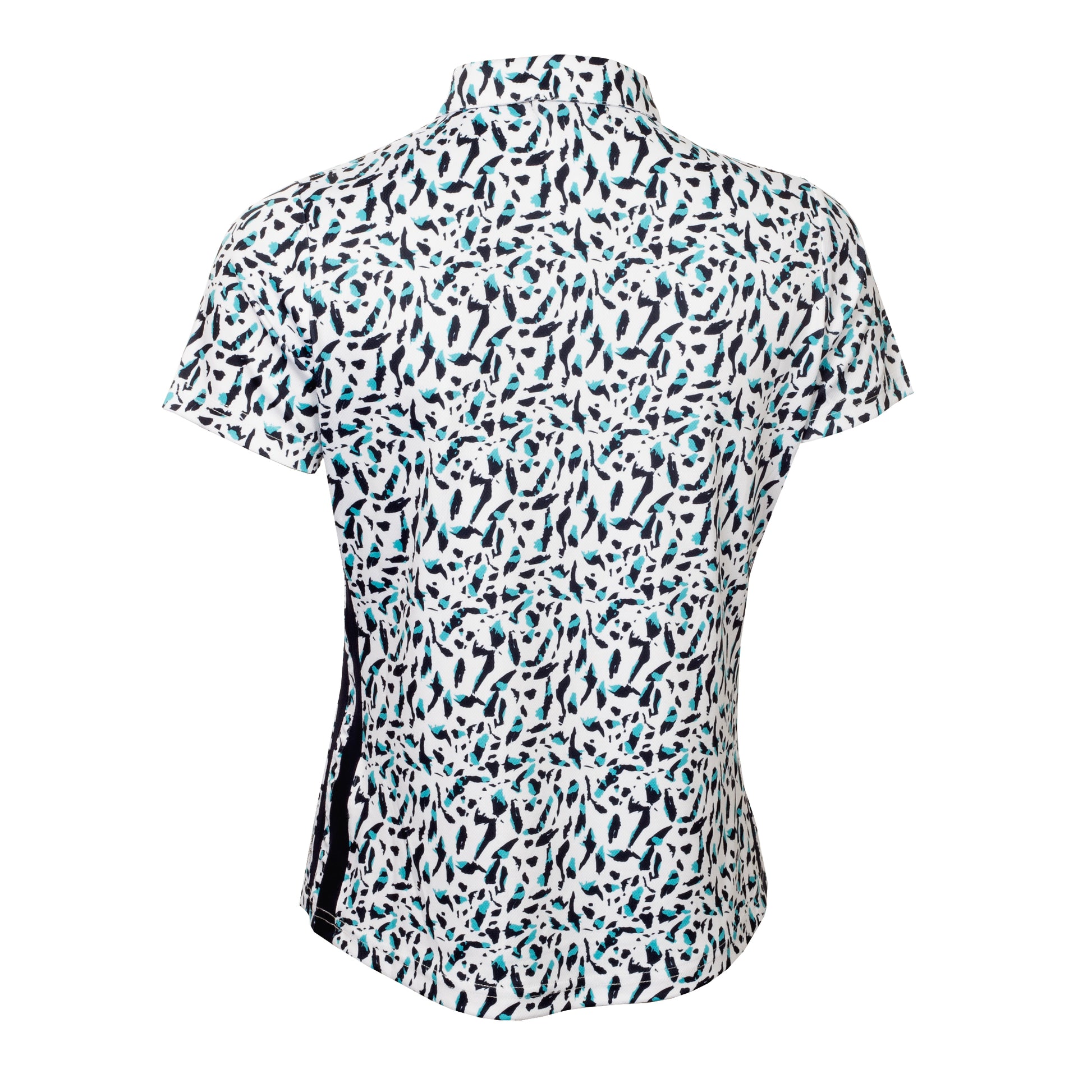 Green Lamb Ladies Printed Short Sleeve Polo with Solid Side Panels