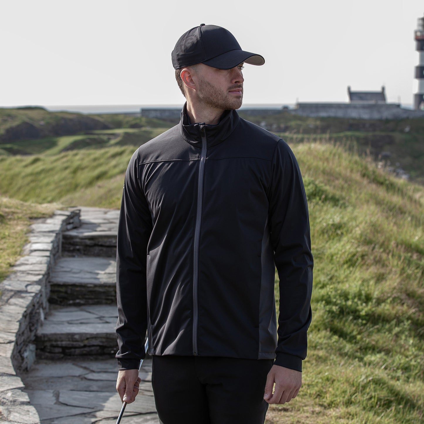 Galvin Green Mens Black Windproof Jacket with Contrast Detailing and a Water Repellent Finish