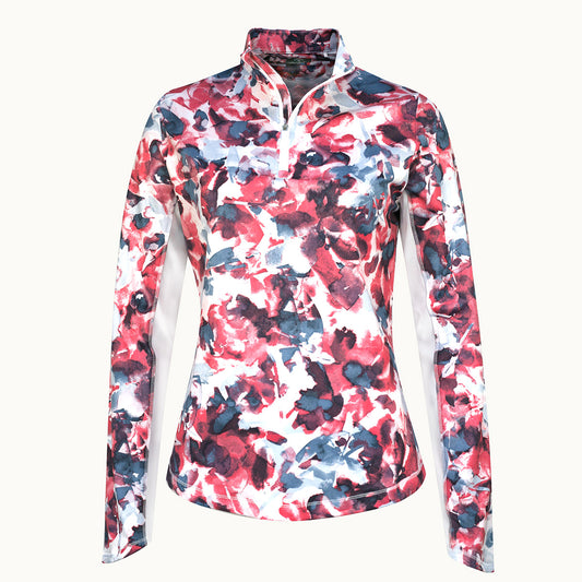 Callaway Ladies Long Sleeve Brushed Floral Print Sun Protection Top