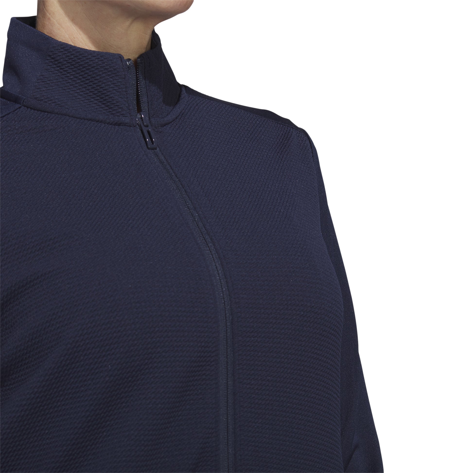 adidas Ladies Lightweight Textured Jersey Jacket in Collegiate Navy