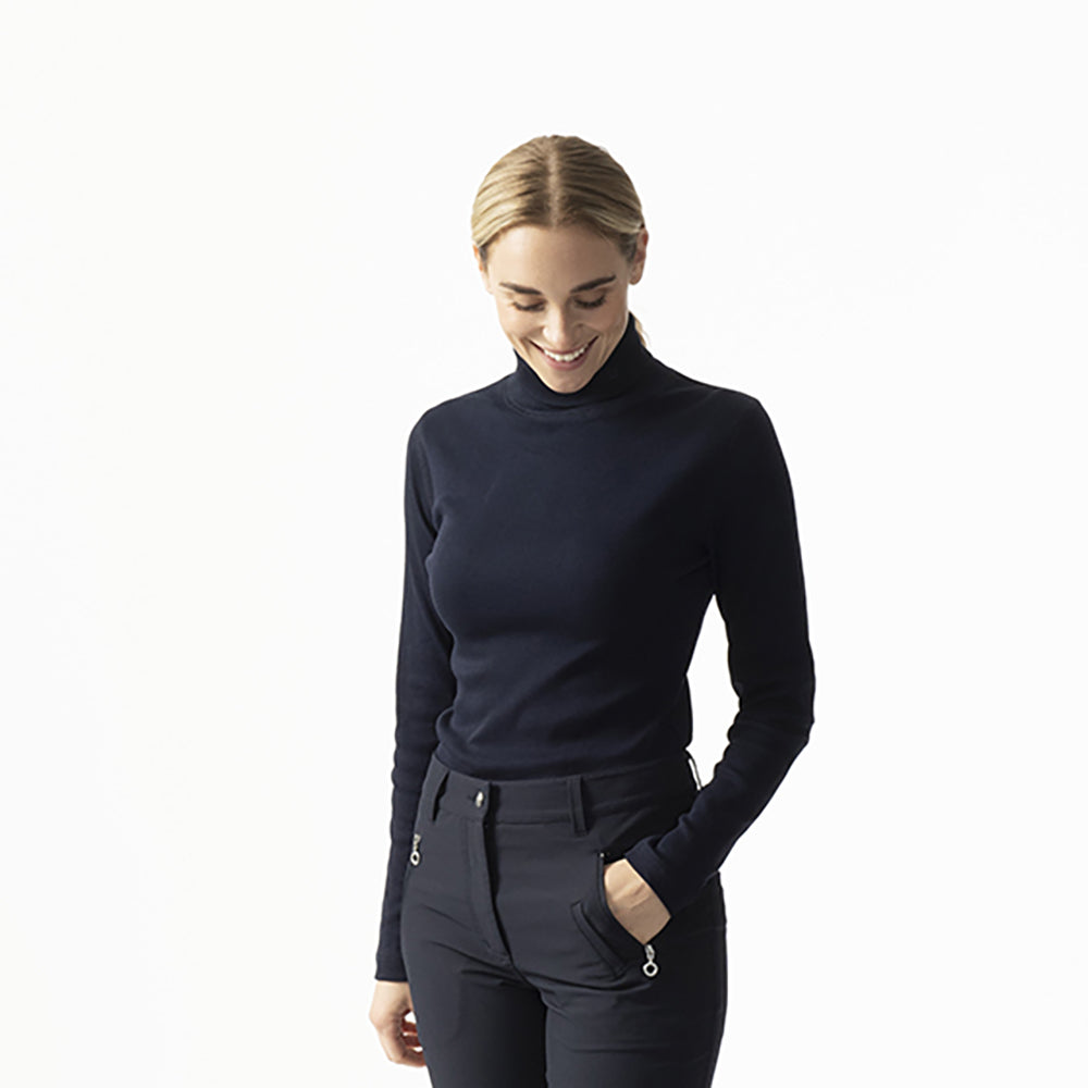 Daily Sports Ladies Dark Navy Soft Cotton Golf Roll Neck