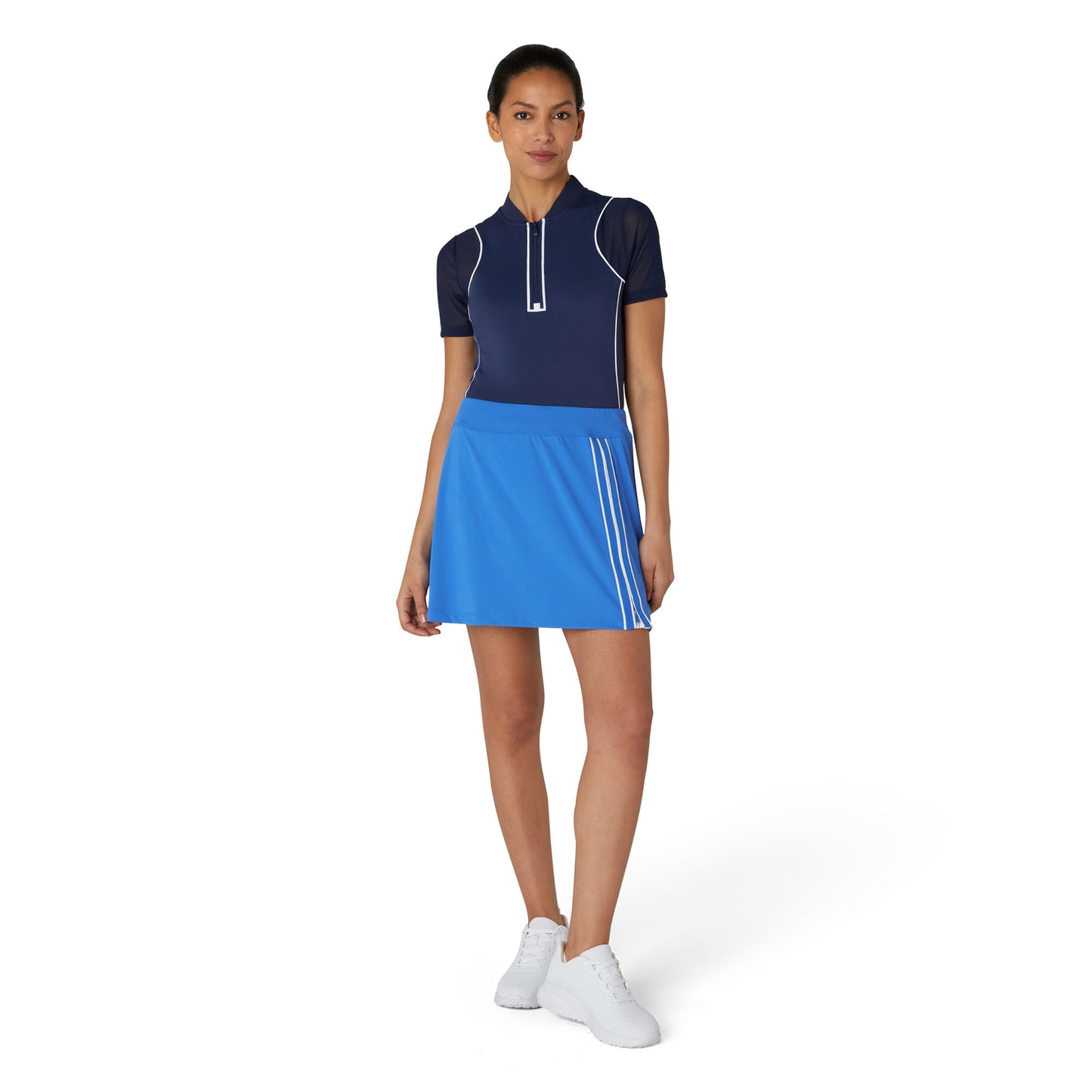 Original Penguin Women's Nebulas Blue Asymmetrical Skort with Side Pleat