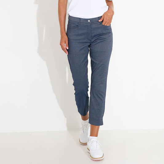 Abacus Ladies 7/8 Navy Pinstripe Trousers - Effortless Style & Performance