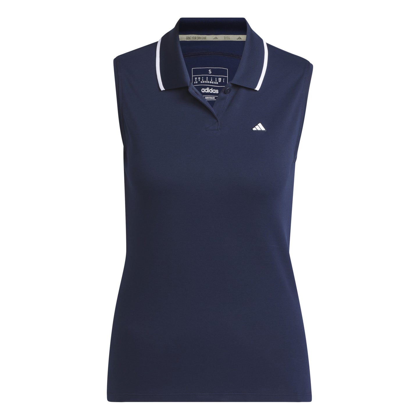 adidas Ladies Go-To Cotton Rich Sleeveless Golf Polo in Collegiate Navy