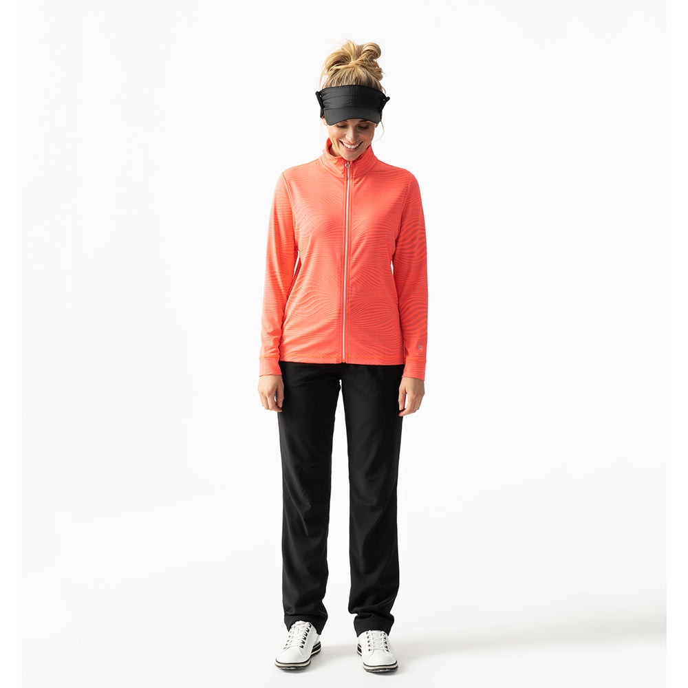 Daily Sports Ladies Full Zip Wave Print Mid-layer Golf Top