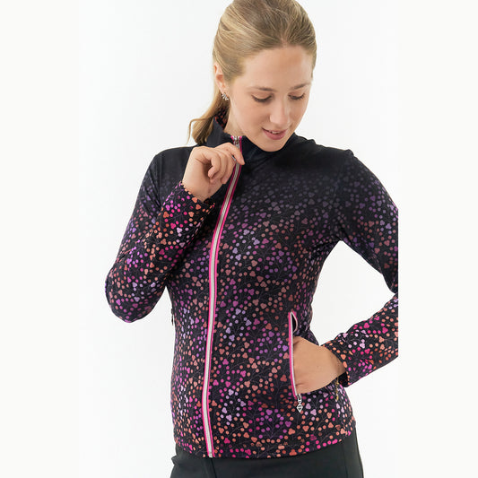 Pure Ladies Berry Print Brushed Back Mid-Layer Jacket in Berry Pop